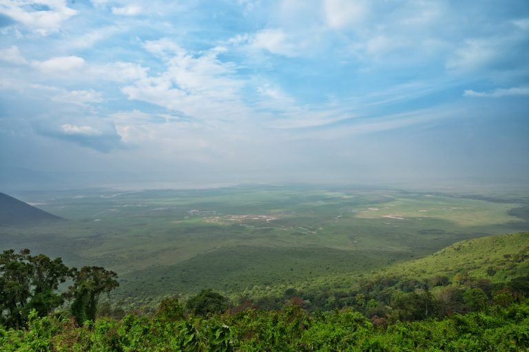 View from rim of Ngorongoro crater